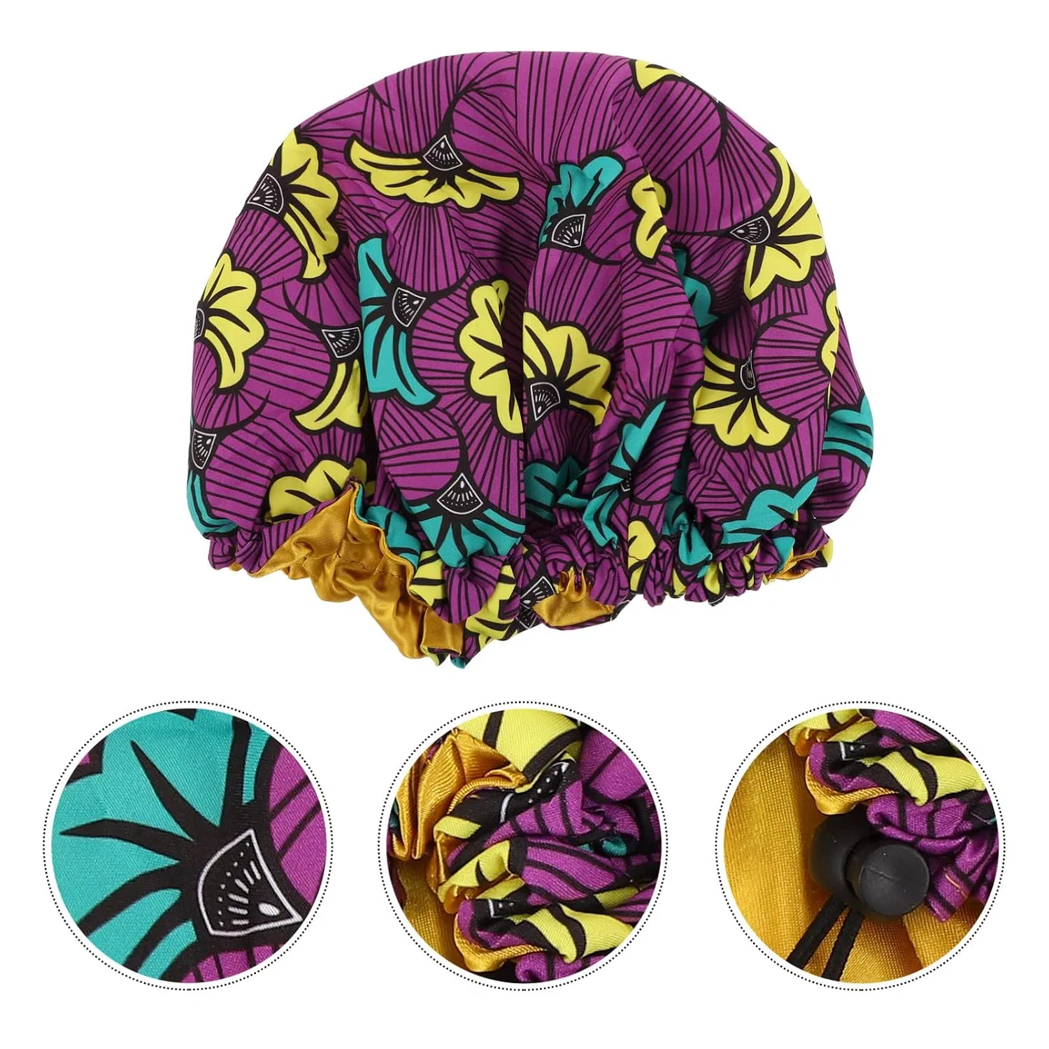 Шапочка для душа Satin, FRCOLOR, 3 шт, 33x33 см, As shown 2 x 3 pieces — фото 2