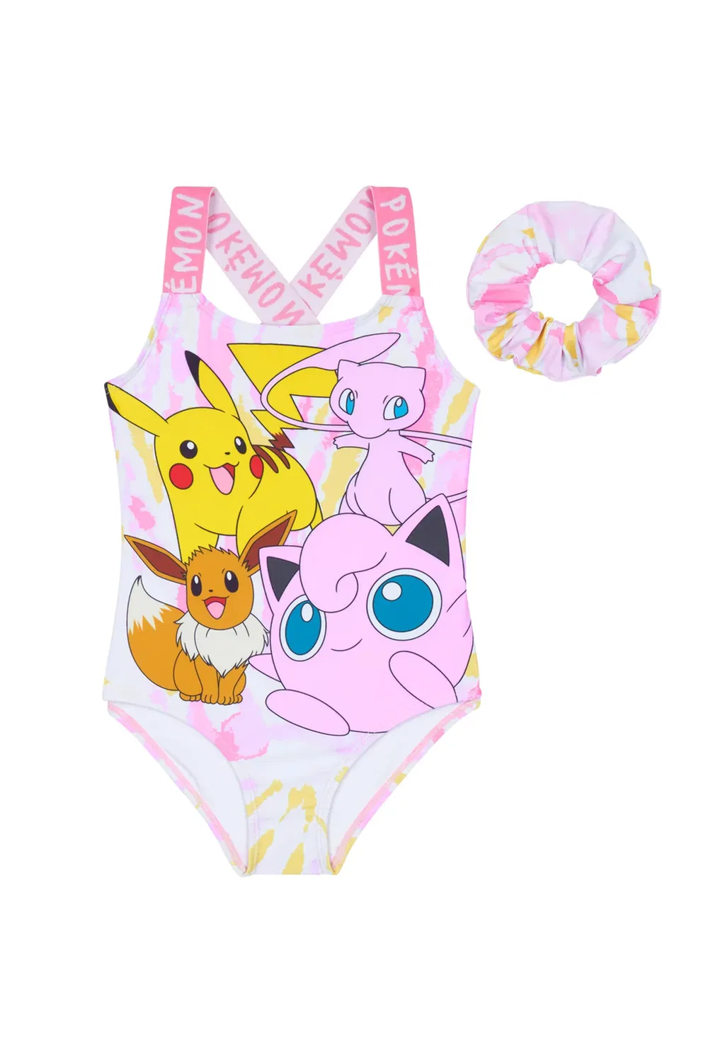 Детский слитный купальник с резинкой для волос Pokemon, Pink