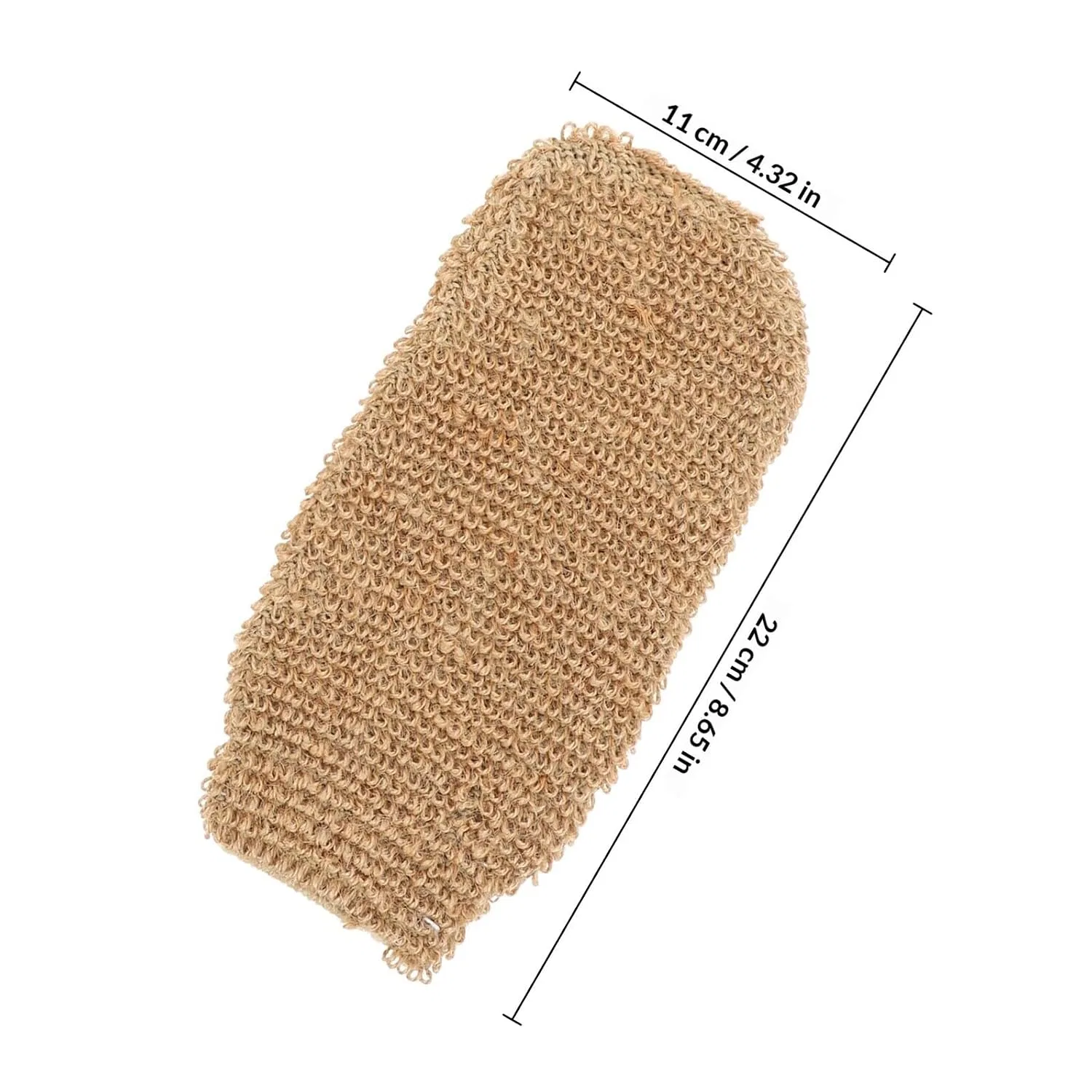 Пилинг-перчатки для тела, Jute, 2 шт, 22x11 см, DINHEAROM — фото 2