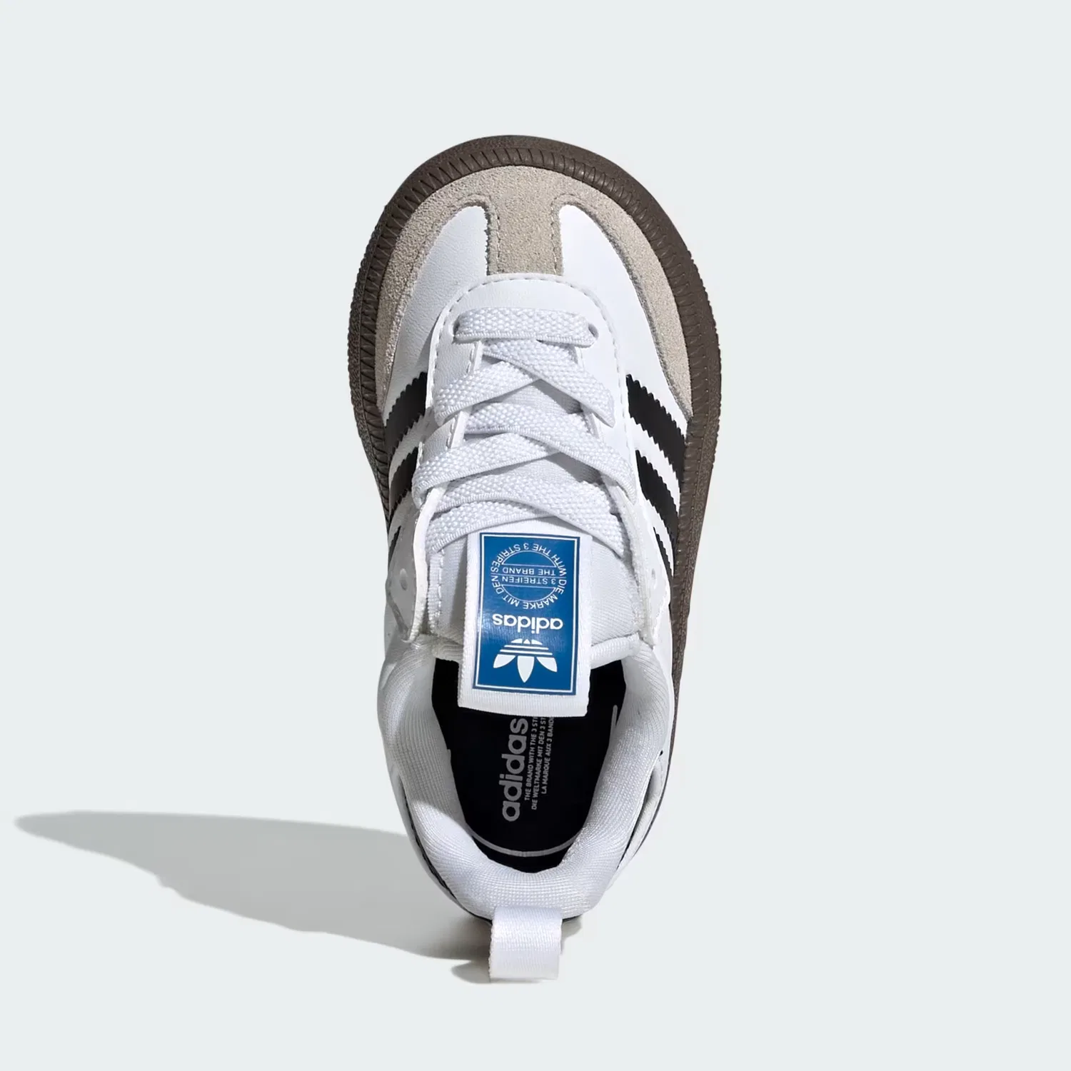 Детские кроссовки на эластичных шнурках Samba Quickon Adidas Originals, белый/черный/золотой металлик — фото 3