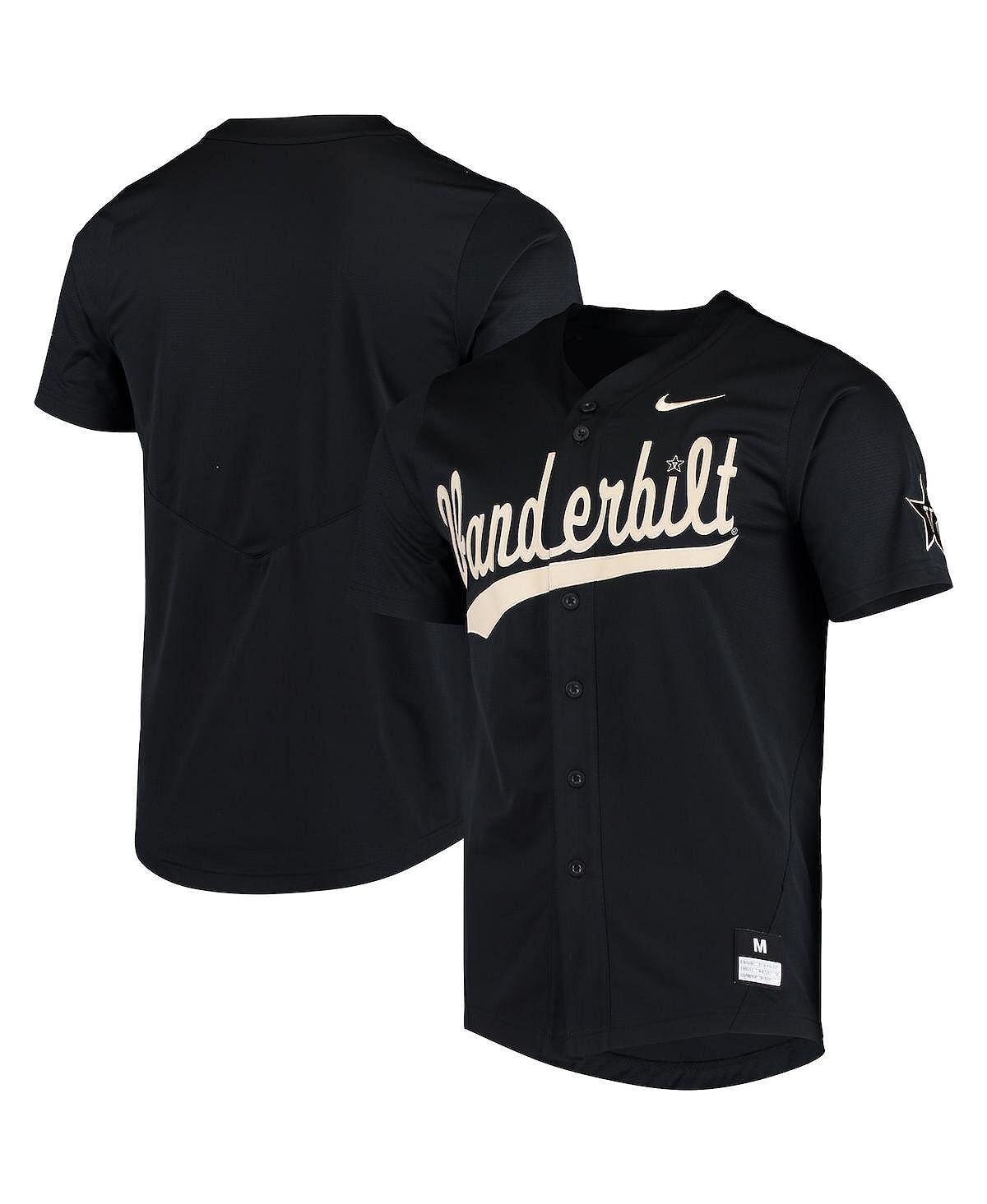

Мужская черная бейсбольная майка vanderbilt commodores vapor untouchable elite replica с пуговицами на всю пуговицу Nike, черный