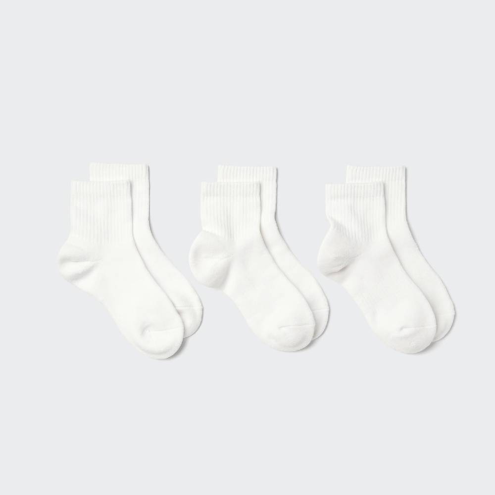Комплект носков Uniqlo Rib Pile, 3 пары, 00 белый