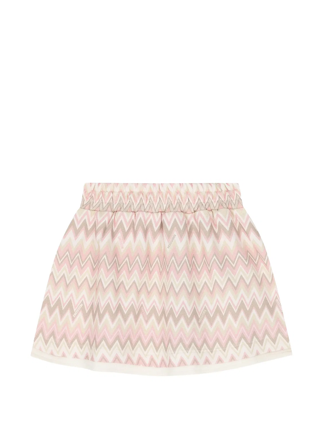 Юбка с эластичным поясом и узором зигзаг Missoni Kids, нейтральные цвета — фото 2