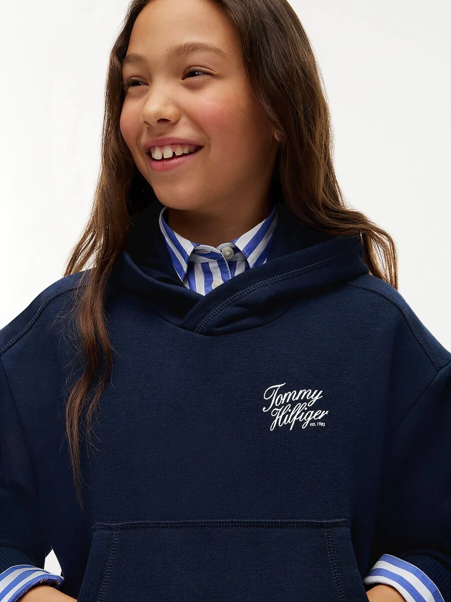 Толстовка TOMMY HILFIGER темно-синего цвета — фото 4