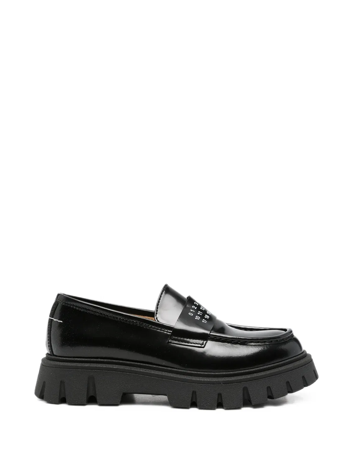 Лоферы с логотипом кожаные черные MM6 Maison Margiela, черный