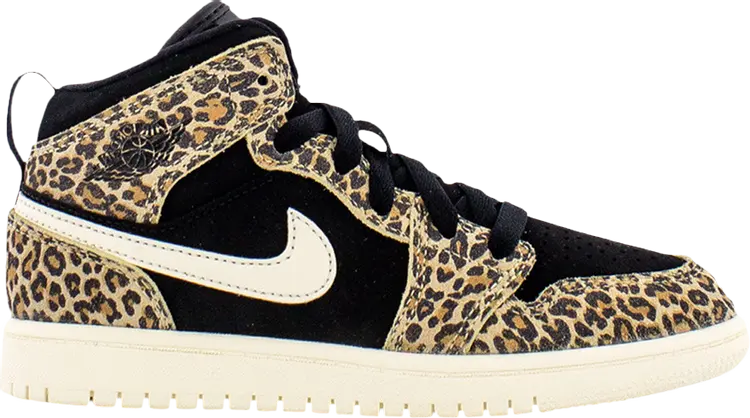 

Кроссовки Air Jordan 1 Mid SE PS Cheetah, черный