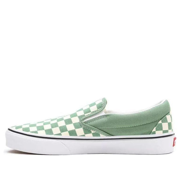 

Кроссовки classic slip-on 'checkerboard - shale' Vans, зеленый
