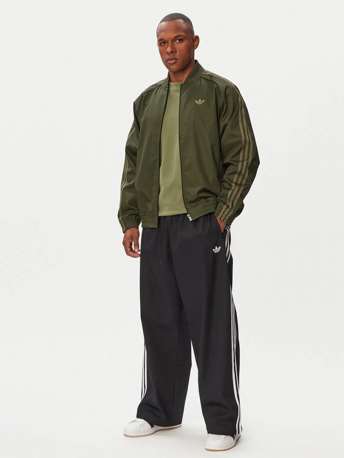 Мужская толстовка стандартного кроя Sst Adicolor Classics Adidas, темно-зеленый — фото 2