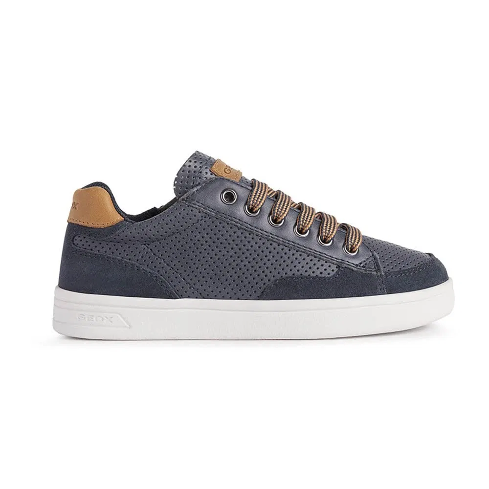 Детские кроссовки для мальчиков с кожаным верхом J Djrock Boy B Geox, Blue Brown Navy Cognac — фото 4