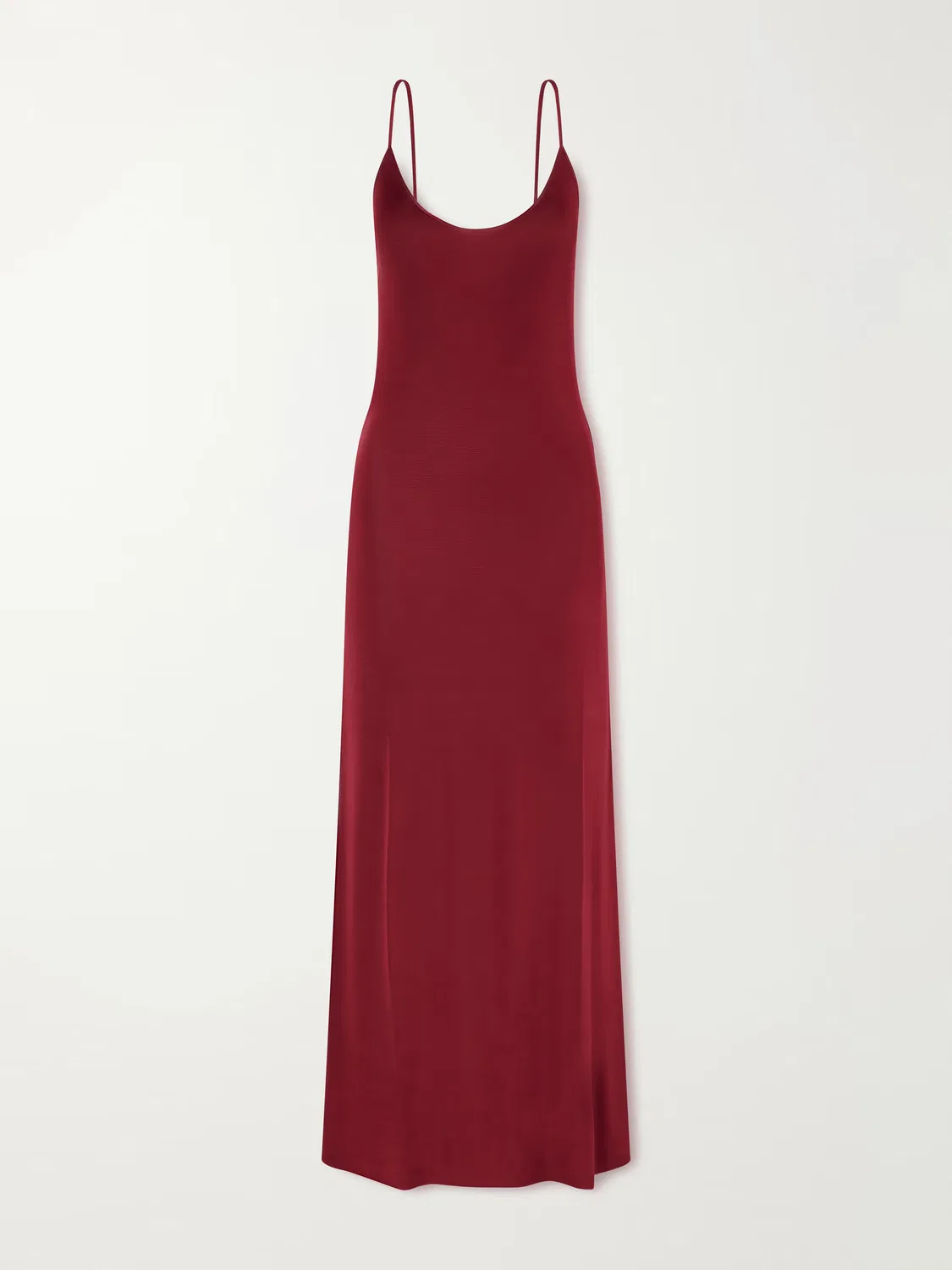 Длинное трикотажное платье с цепочкой Saint Laurent, красный