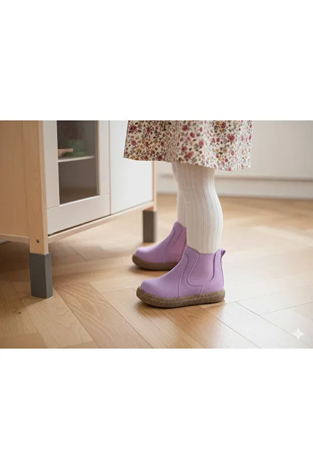 Детские ботинки для девочек без шнуровки Hello Little Tiny, Lilac — фото 2
