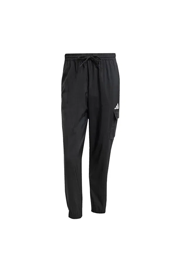 Мужские спортивные штаны из полиэстера Essentials small logo cargo sweatpants Adidas, Black — фото 4