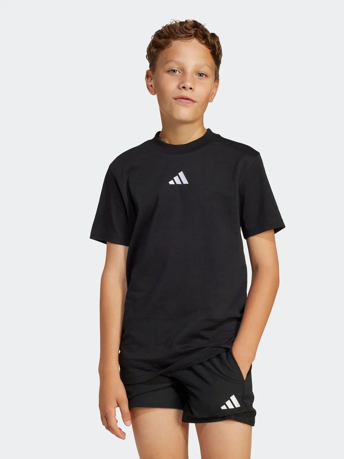 Футболка, хлопок, Essentials adidas, черный