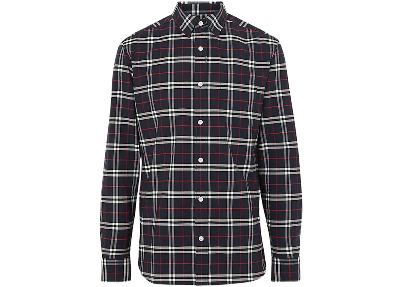 Мужская рубашка с принтом Burberry Shirt, Navy/White/Red