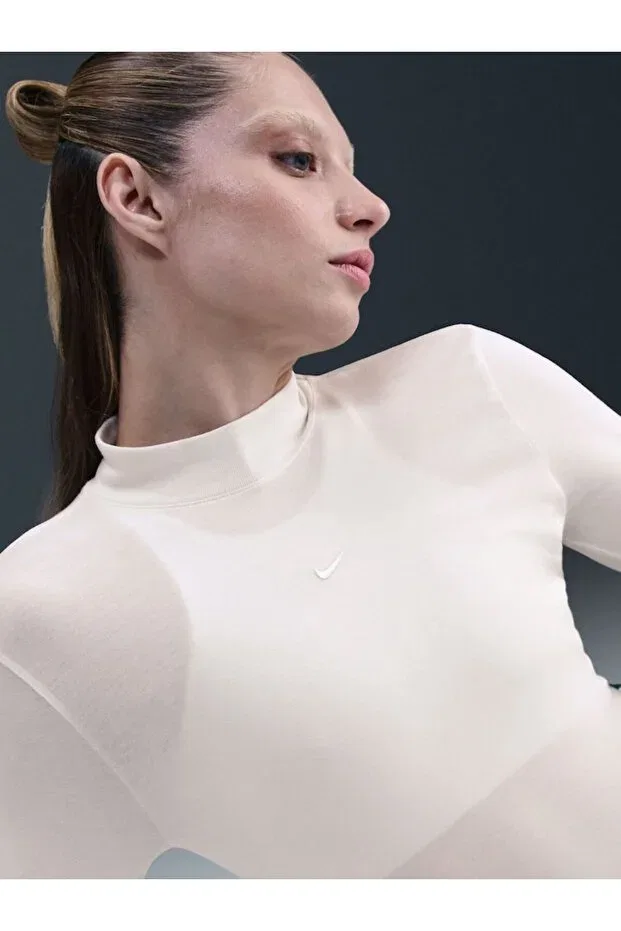 Женская футболка с длинным рукавом Nike, Ecru — фото 3
