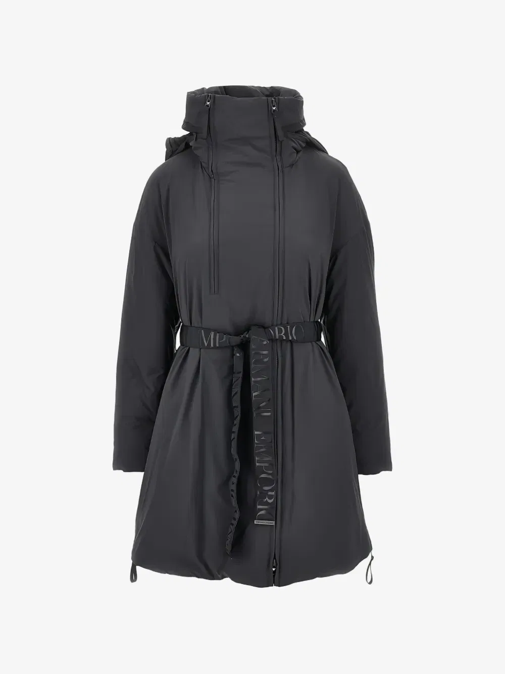 Куртка с капюшоном на ремне с логотипом EMPORIO ARMANI, черный