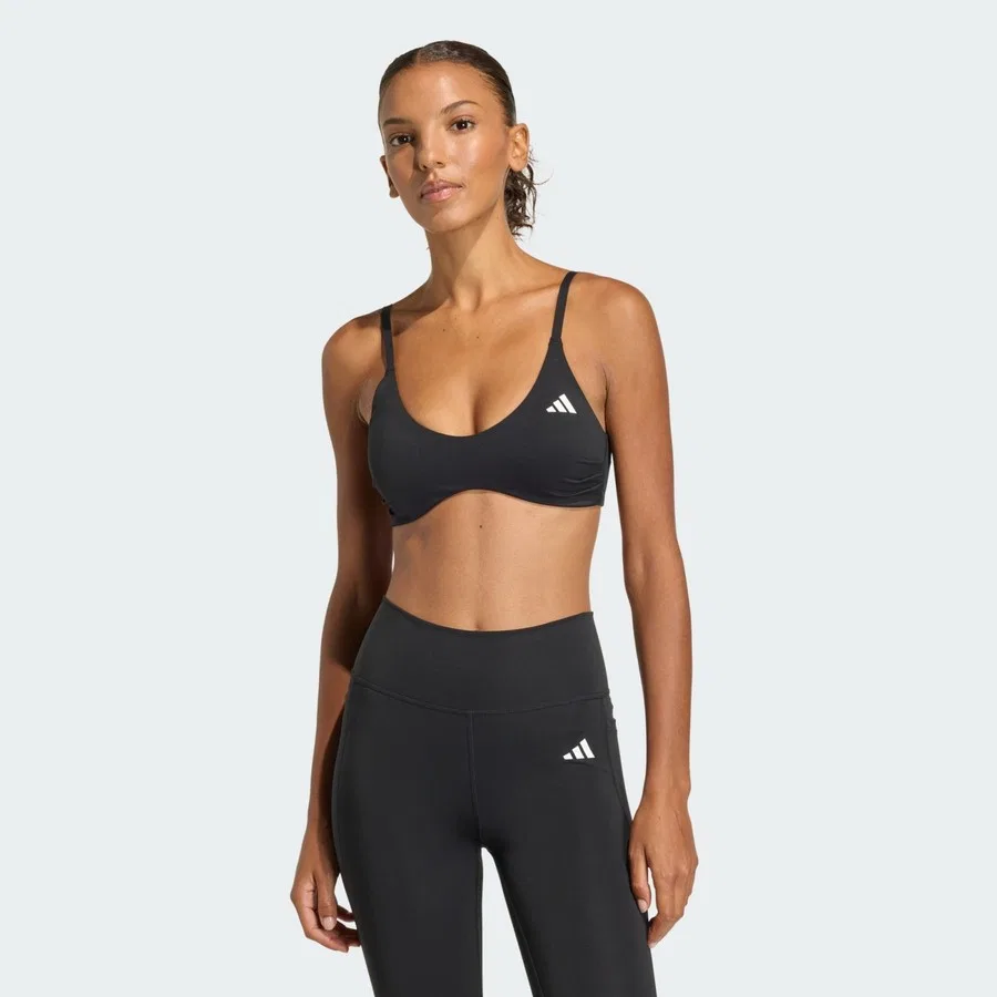 Спортивный бюстгальтер с легкой поддержкой Optime Essentials Workout adidas, Черный