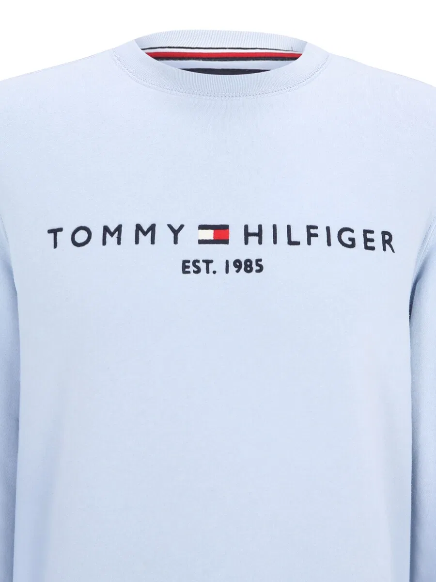 Толстовка TOMMY HILFIGER 'Logo Embroidery Flex' в темно-синем и светло-голубом цветах — фото 3