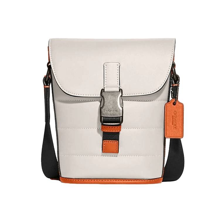 

Сумка Coach Outlet Track Small Flap Crossbody With Quilting, бронзовый/белый