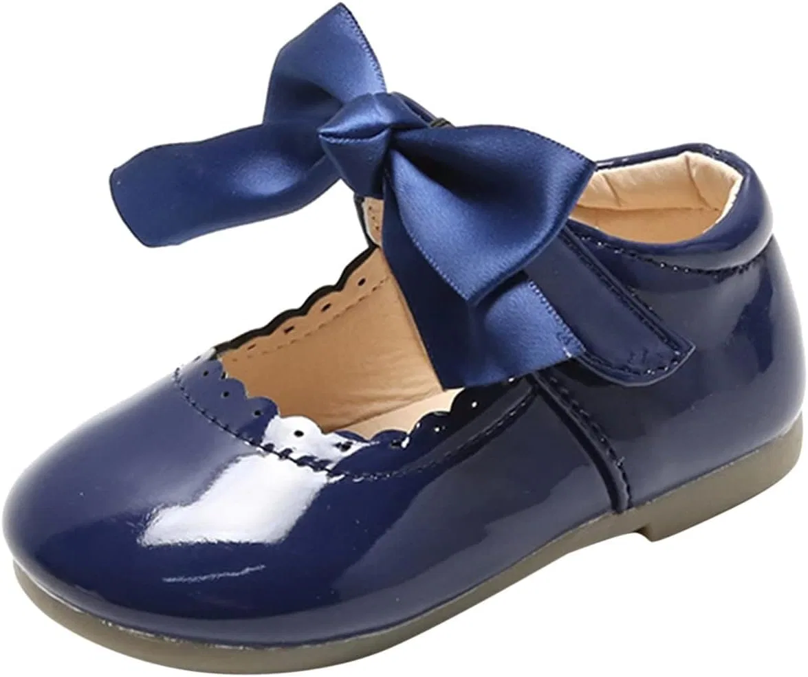Детские балетки для девочек с цветком Mary Jane, Dark Blue