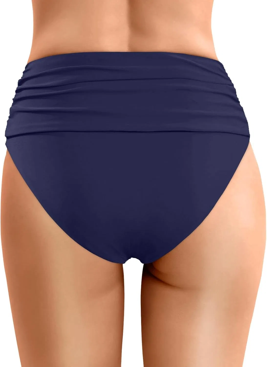 Женские бикини-шорты с высокой талией и драпировкой Generic, Dark Blue — фото 2