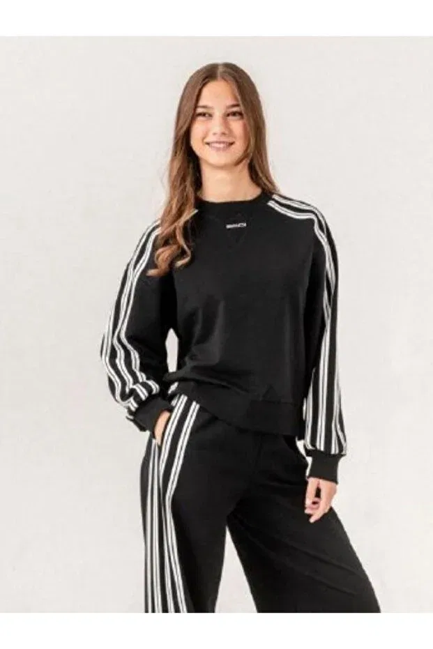 Детские свитшот для девочек с длинным рукавом Zekids, Black — фото 4