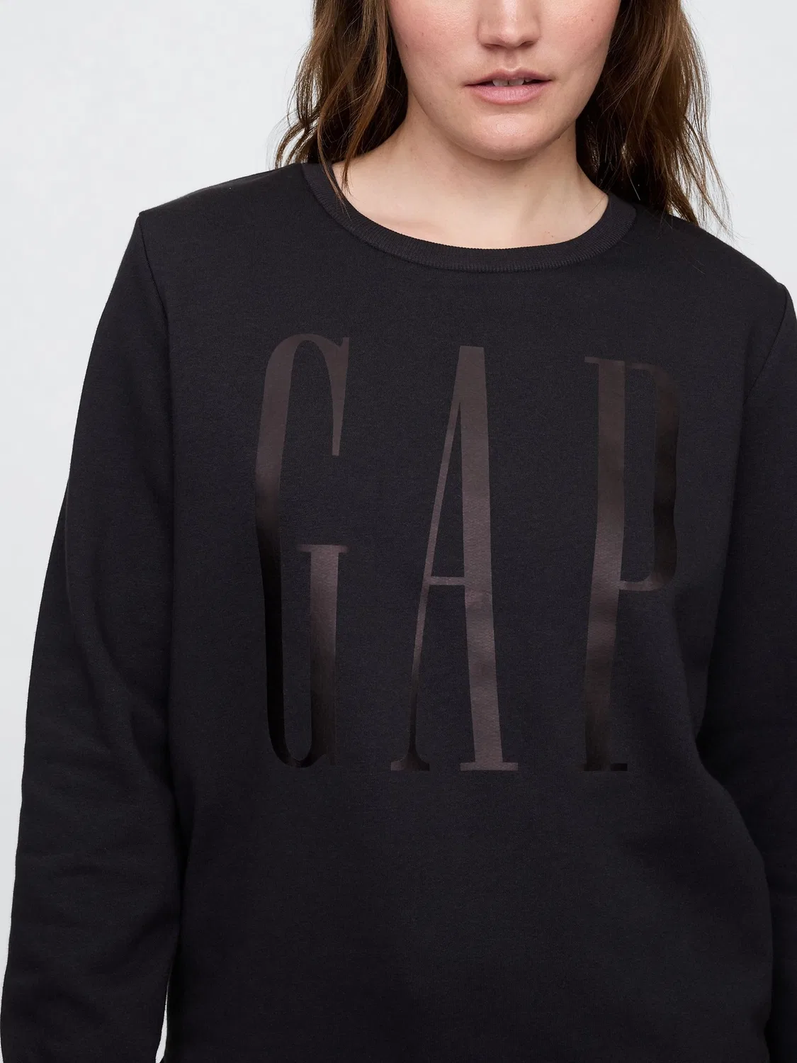 Свитшот Relaxed Logo Gap, черный — фото 4