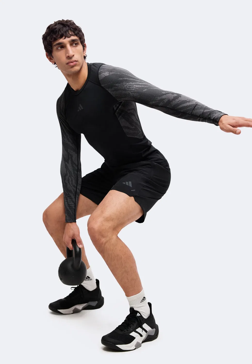 Футболка с длинным рукавом Techfit Adidas Performance, Black/Onix — фото 4