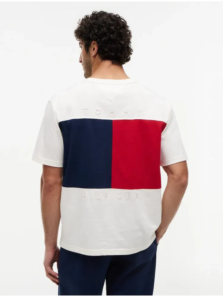 Футболка с флагом, Big Flag TOMMY HILFIGER, Ivory — фото 3
