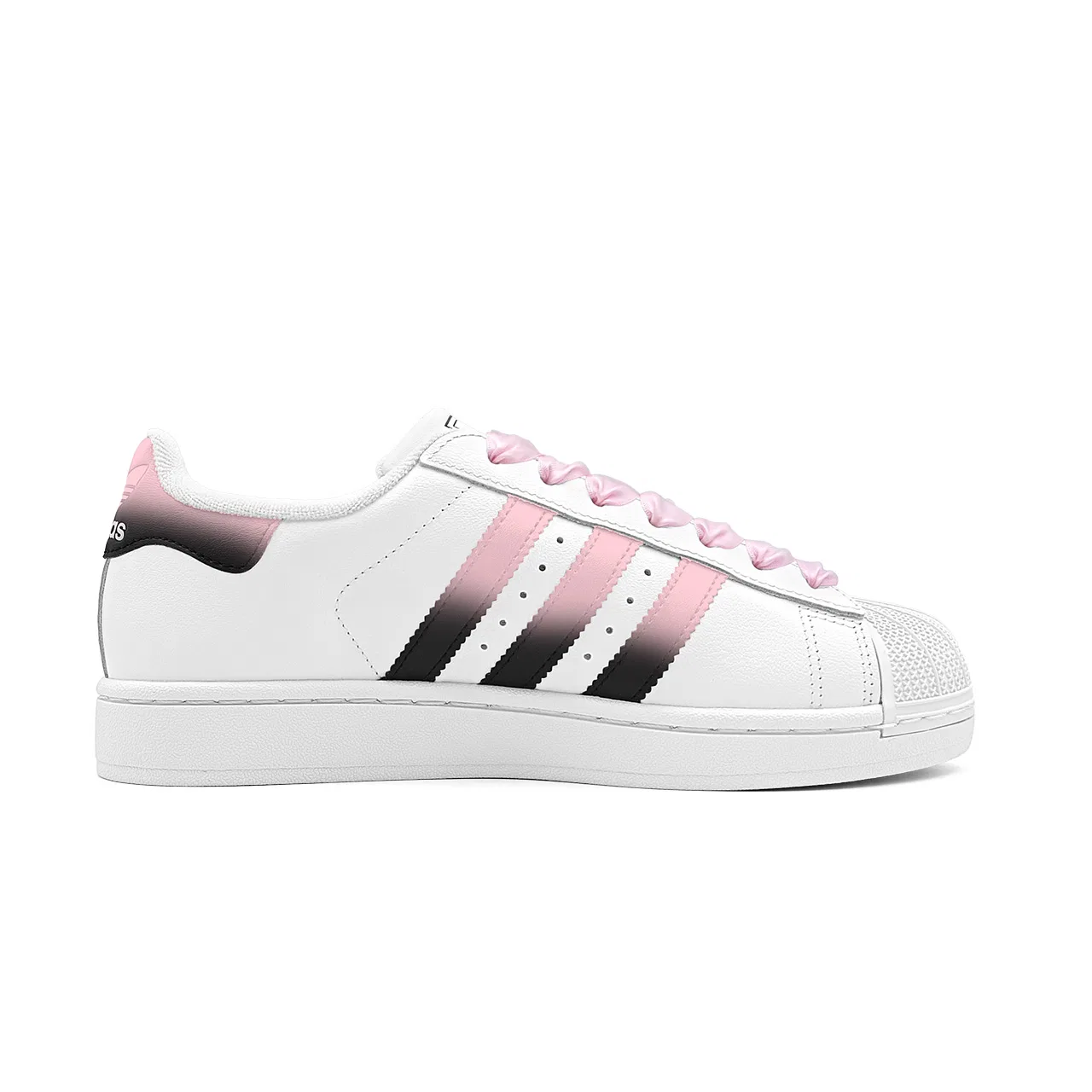 Детские кроссовки для скейтбординга с низким профилем Superstar 2 Adidas Originals, Black White Pink — фото 4