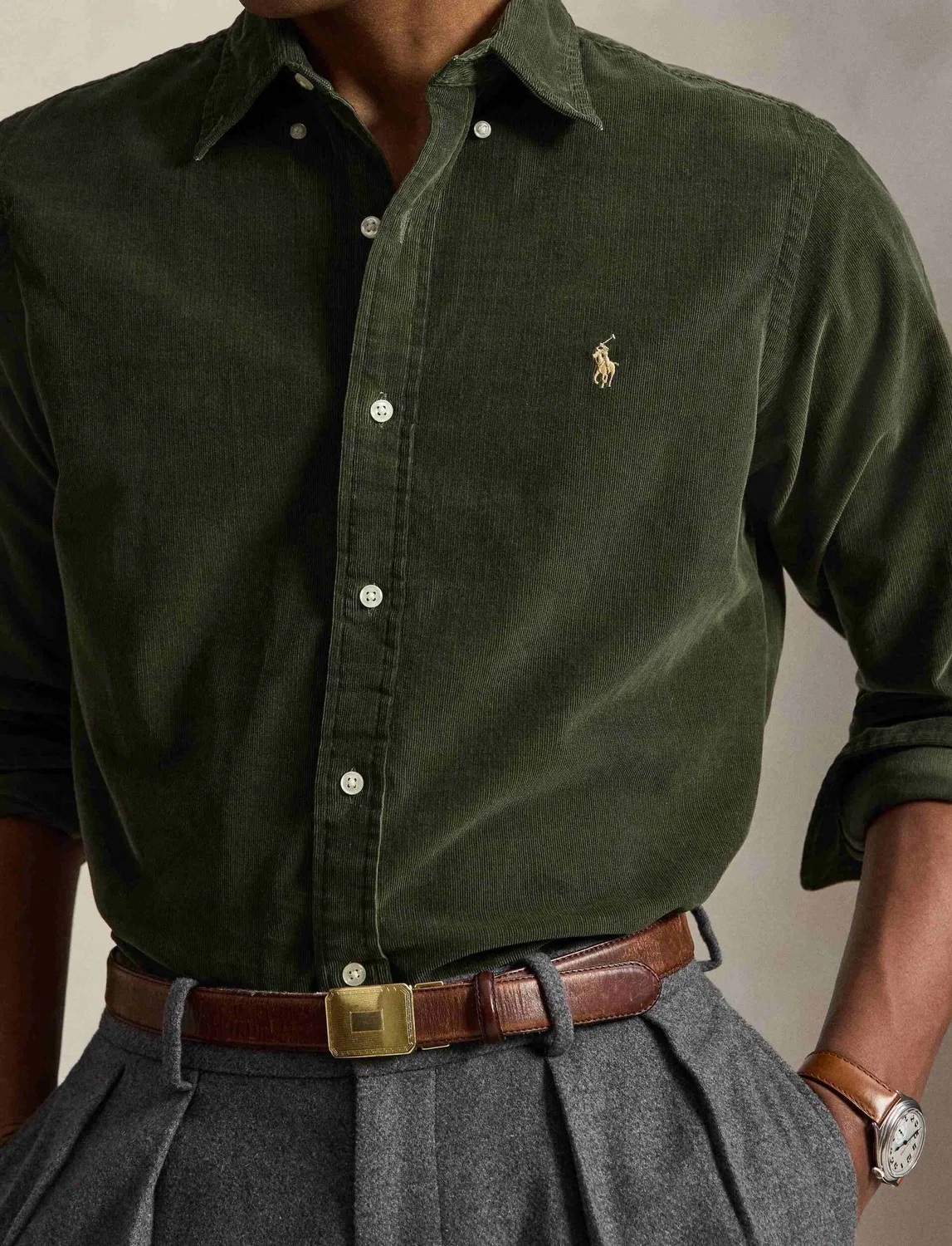 Рубашка с длинным рукавом Polo Ralph Lauren, Verde Oliva — фото 4