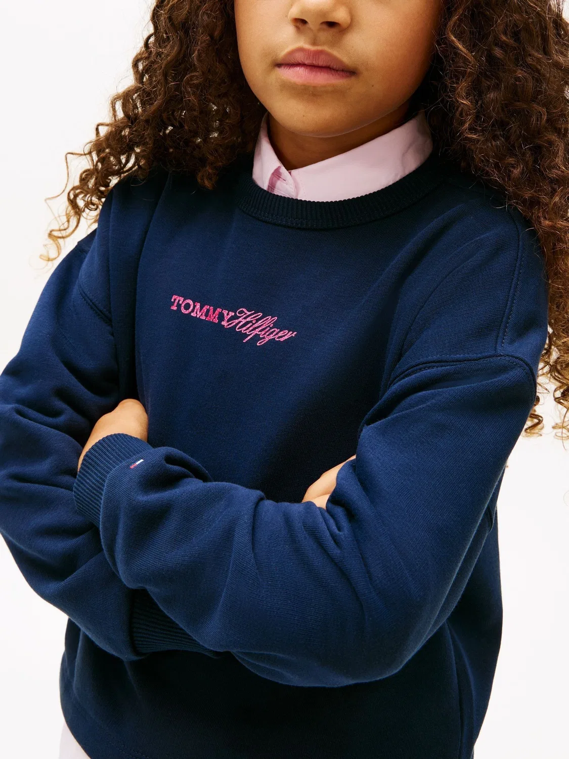 Свитшот с блестящим логотипом Tommy Hilfiger, синий — фото 4