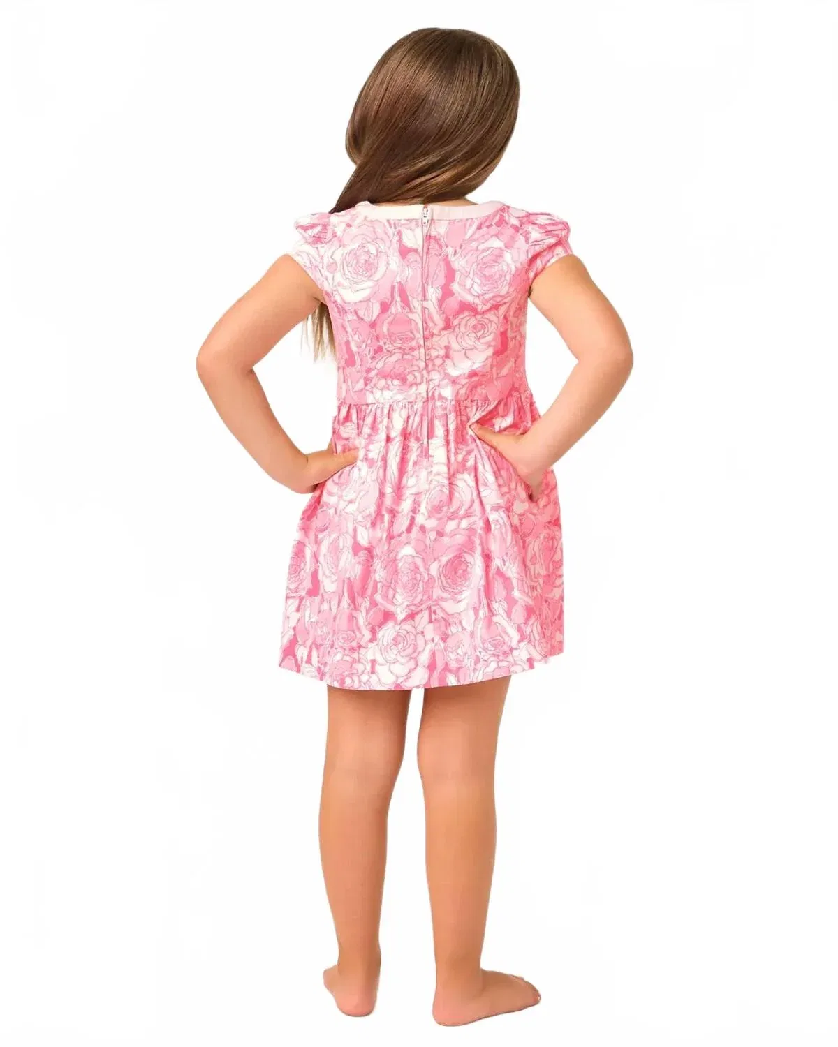 Детское платье для девочек с цветочным принтом и бантами Louise Dress Lilly Pulitzer, Confetti Pink Lil Rosanna — фото 2