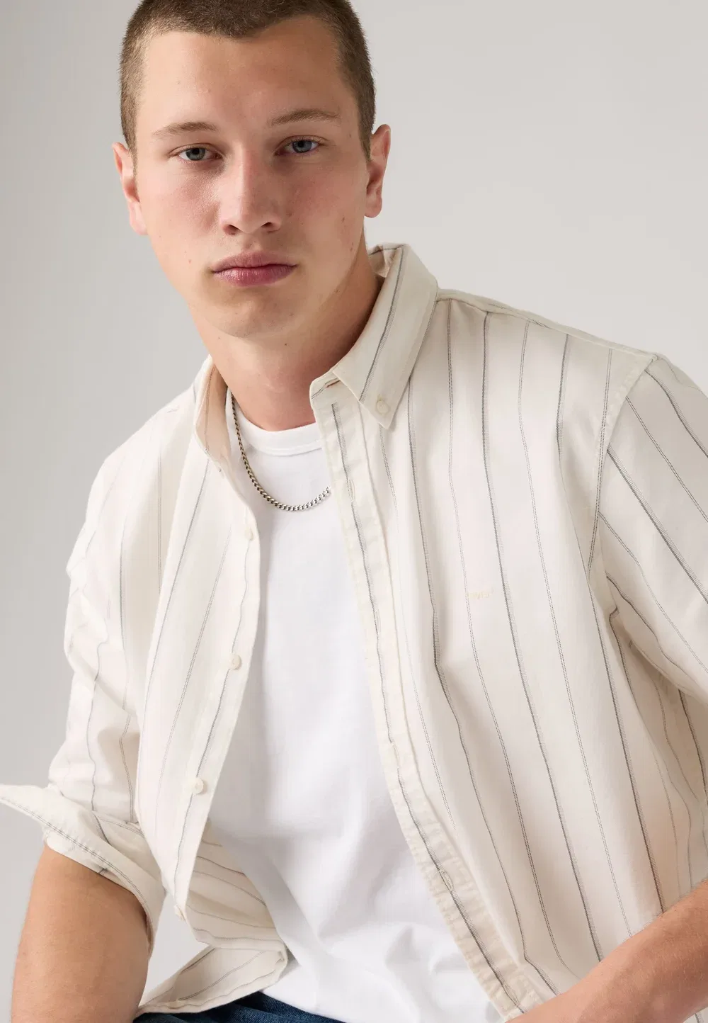 Настоящая рубашка на пуговицах Levi'S, Oisin Stripe Cloud Dancer — фото 4