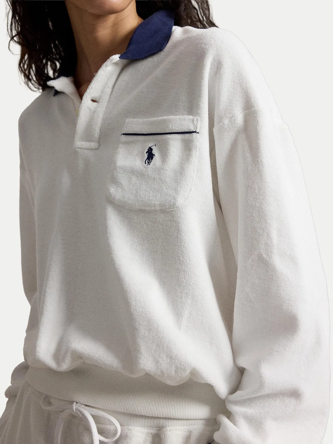 Женский свитшот свободного кроя Polo Ralph Lauren, белый — фото 4
