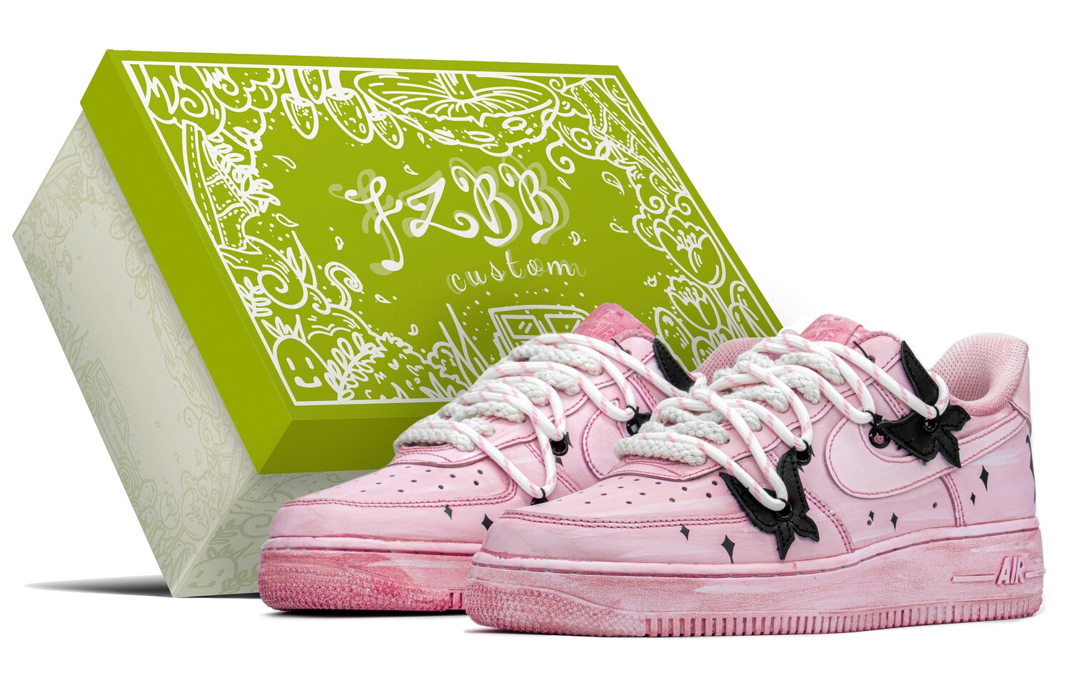 

Кроссовки Nike Air Force 1 Skateboard Shoes Women's Low-Top Pink Black/White