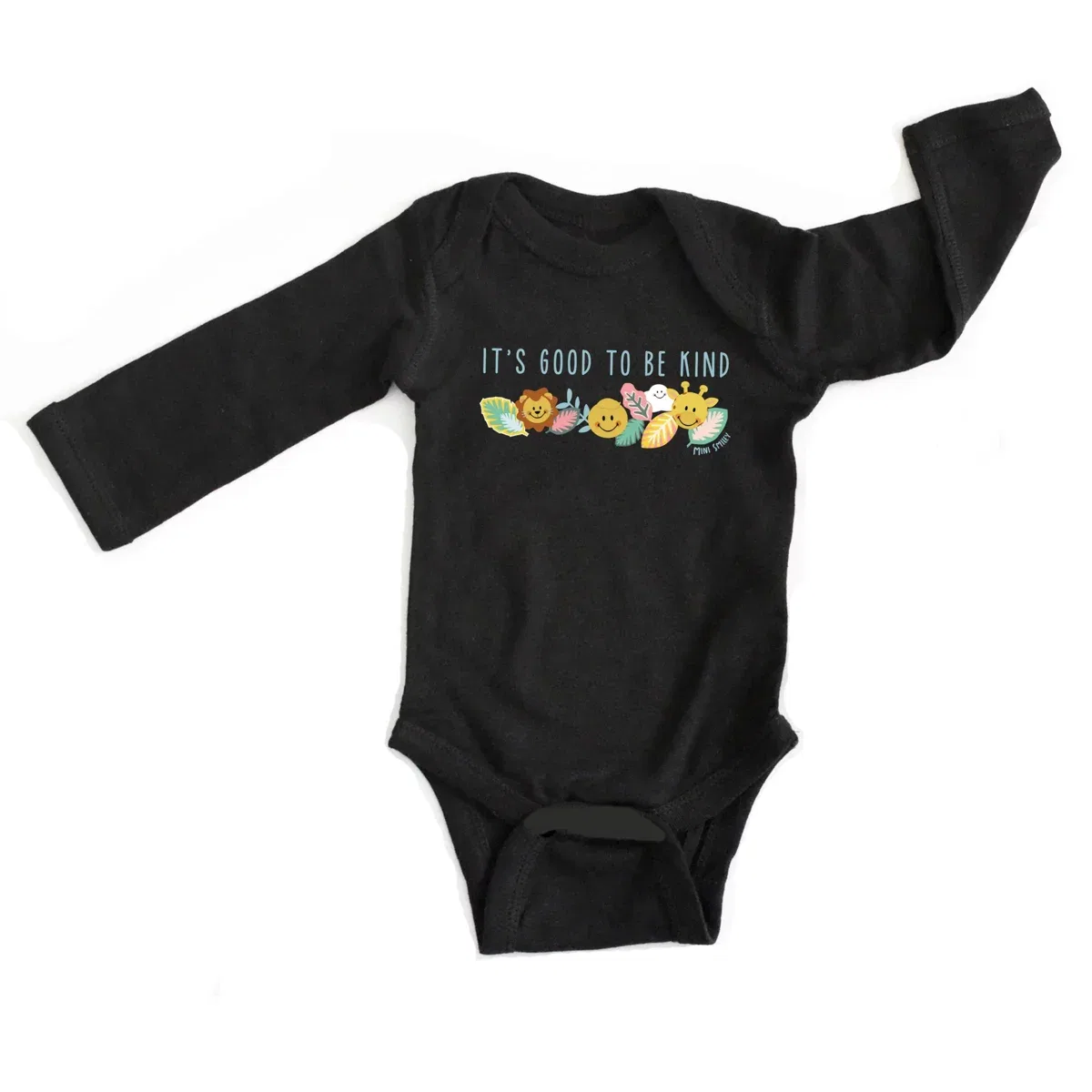 Детский боди с длинным рукавом Mini Smiley It's Good To Be Kind Lumi The Juniper Shop, Black