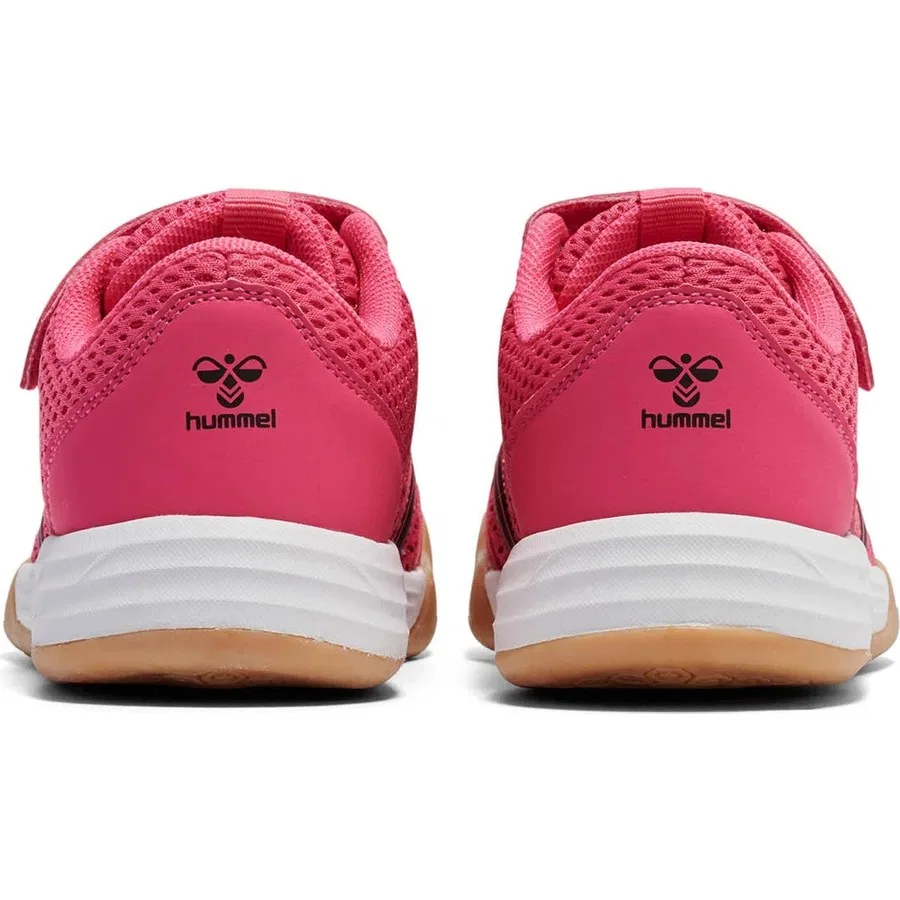 Детские спортивные кроссовки с шнуровкой Hummel Multiplay Flex VC Jr, Розовый — фото 4