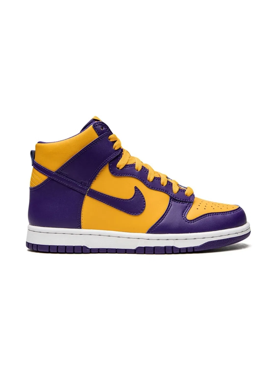 Кроссовки Dunk High "Лейкерс" Nike, желтый/фиолетовый — фото 3
