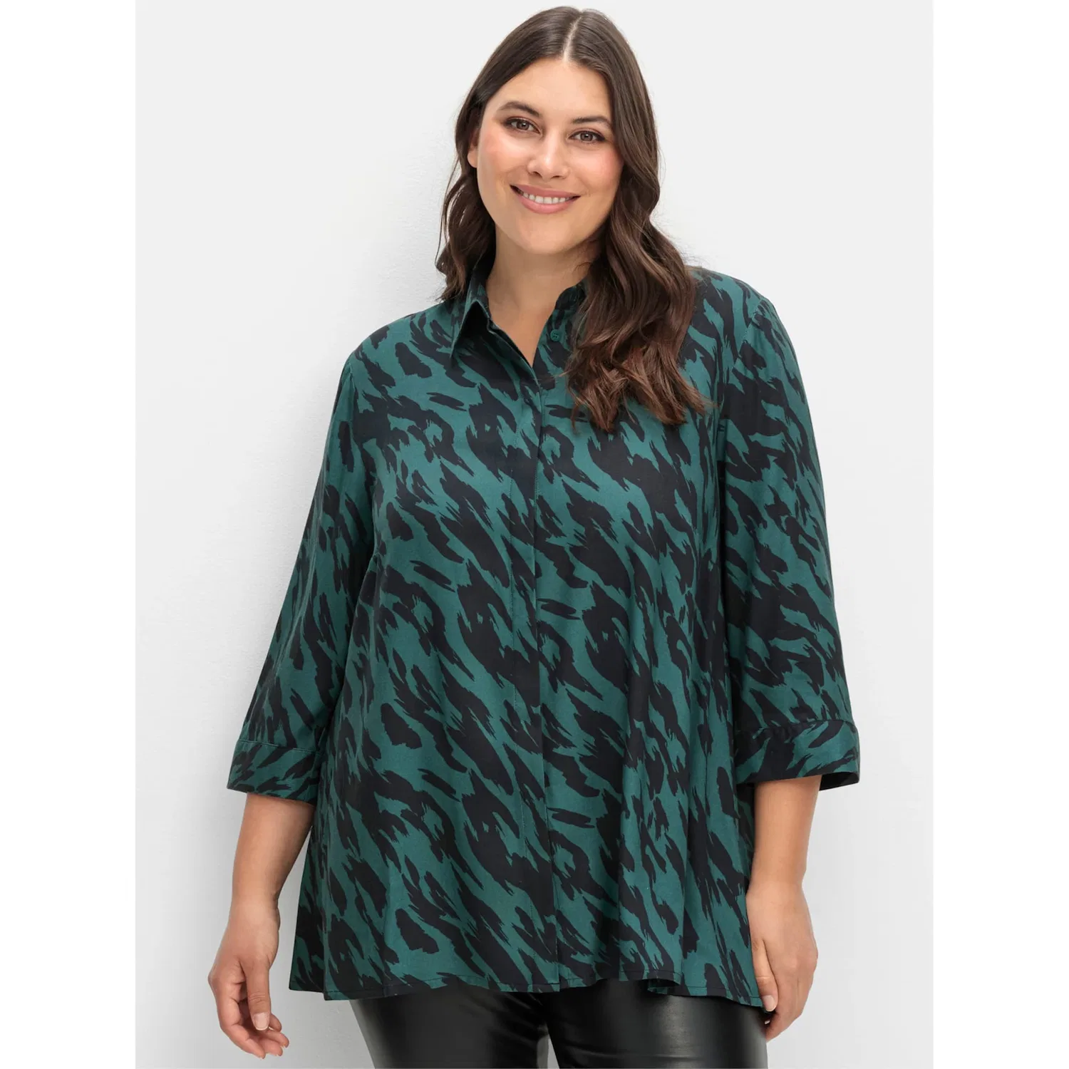 Женская блузка с принтом Sheego, Black Patterned