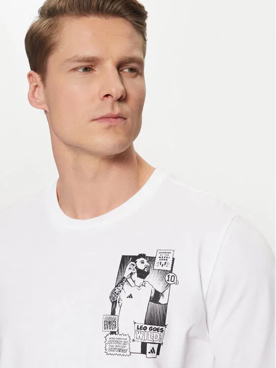 Футболка regular fit Messi Icon Graphic Adidas, белый — фото 4