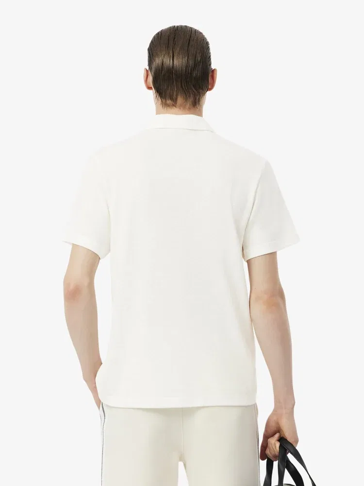 Футболка поло с коротким рукавом из льна PH2449 LACOSTE, White — фото 3
