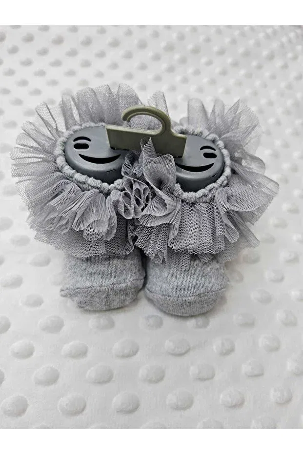 Детские носки для новорожденных хлопковые Sun Cotton Tulle Kokoş Baby Berkay, Gray