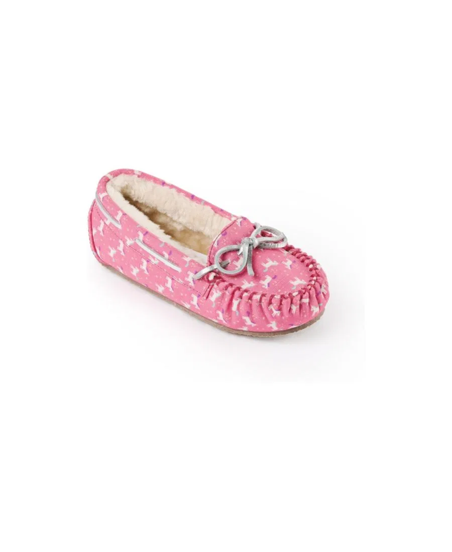 Детские мокасины-тапочки с принтом единорога Minnetonka, Hot Pink Multi