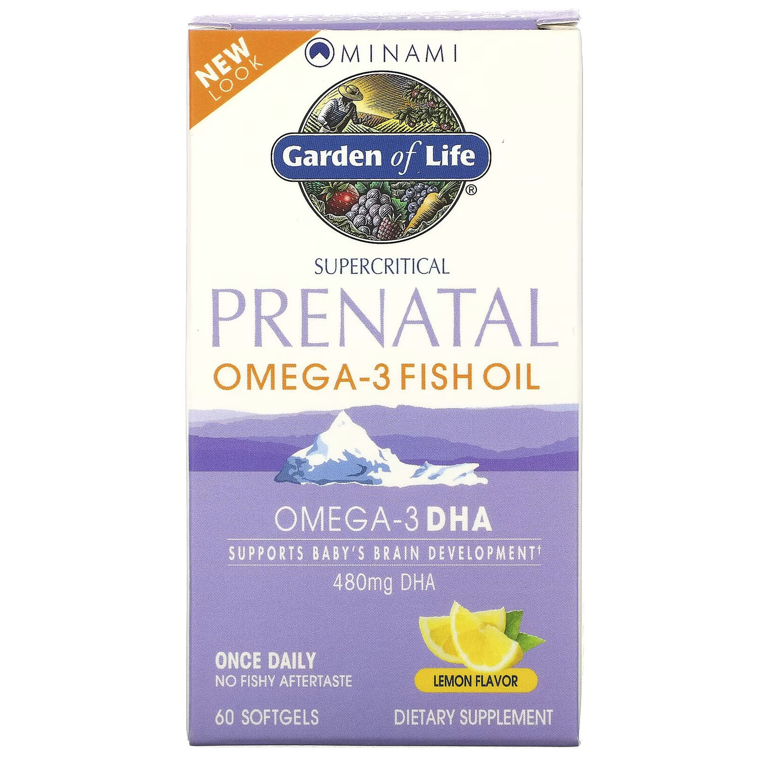 

Minami Nutrition, Supercritical Prenatal, рыбий жир омега-3 со вкусом лимона, 60 мягких капсул