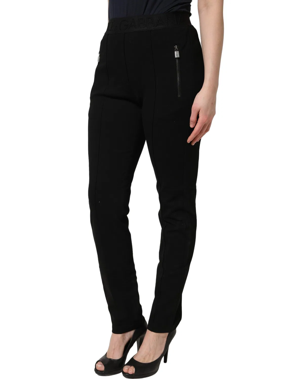Женские брюки-скинни со средней посадкой Tailored Trousers Dolce & Gabbana, черный — фото 4