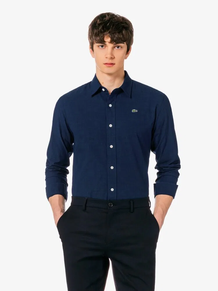 Рубашка Lacoste Chambray с длинным рукавом, Royal синий