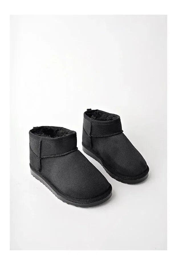 Детские ботинки для девочек с мехом Esto, Black