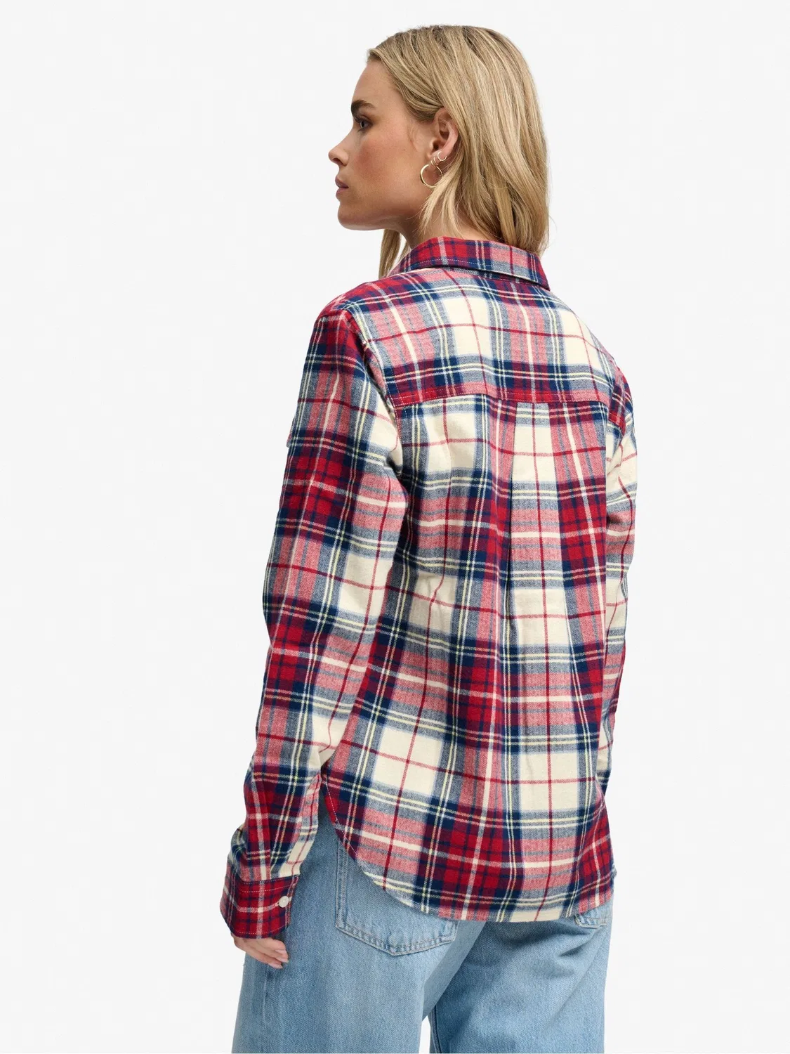 Красная фланелевая рубашка в клетку Superdry Lumberjack — фото 2