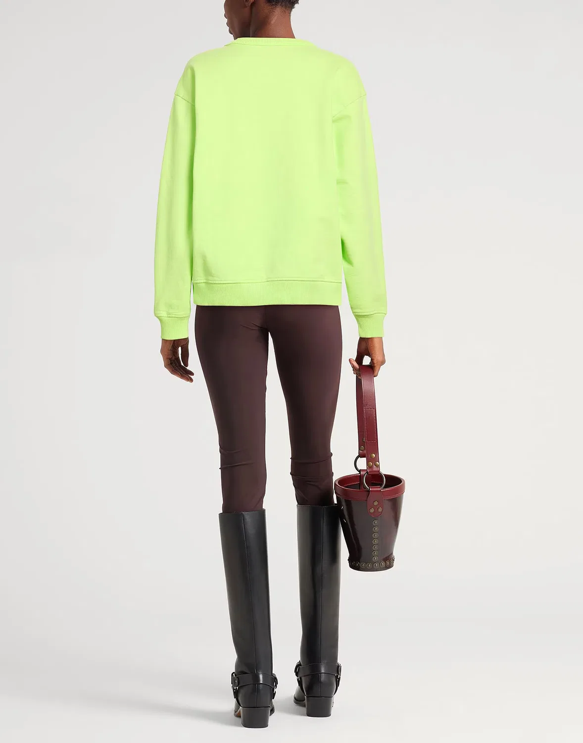 Женский флисовый свитшот Acne Studios, салатовый — фото 3